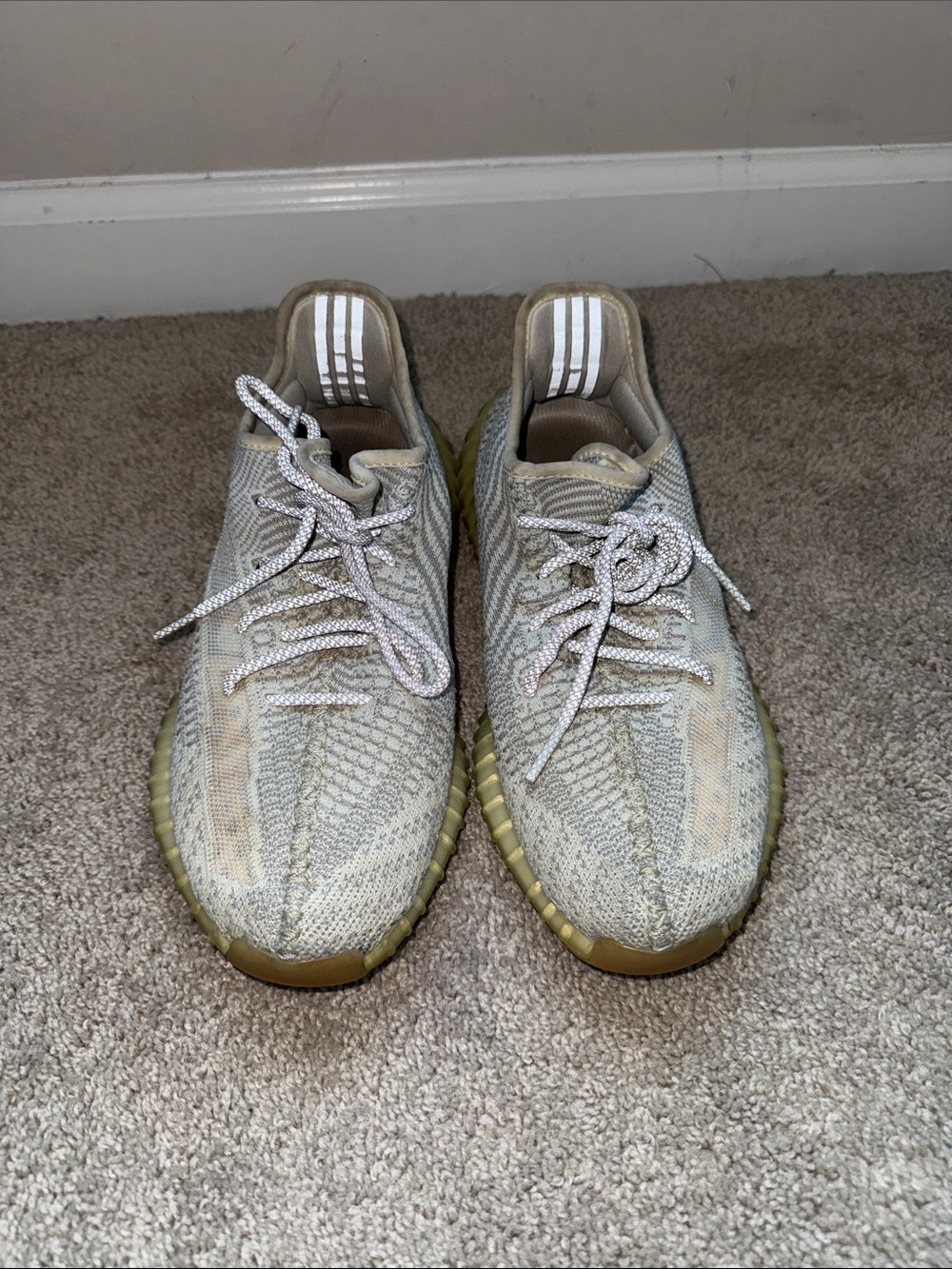 Men's Yeezys Lightweight Knit Sneakers - Beige/Olive